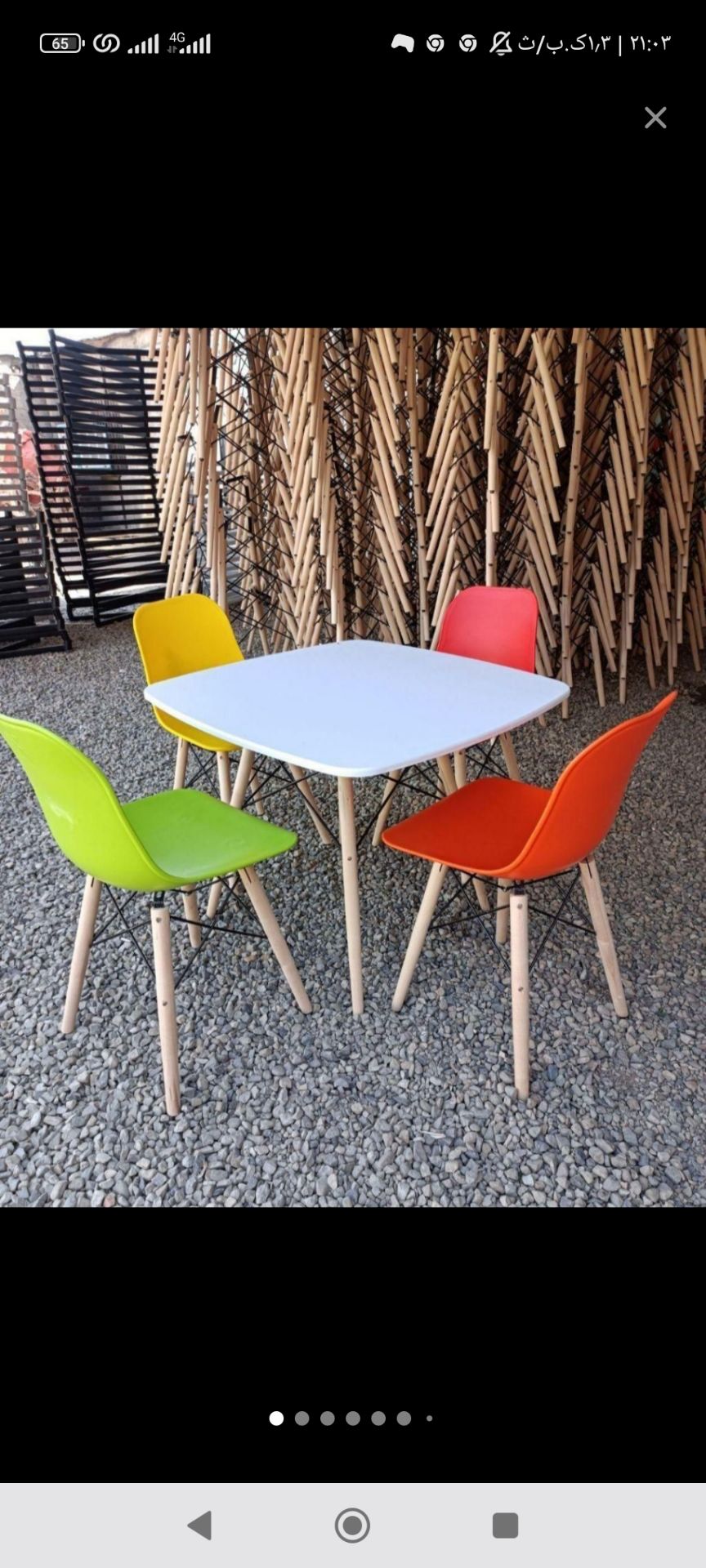 میز و صندلی ناهار خوری چهار نفره فایبر