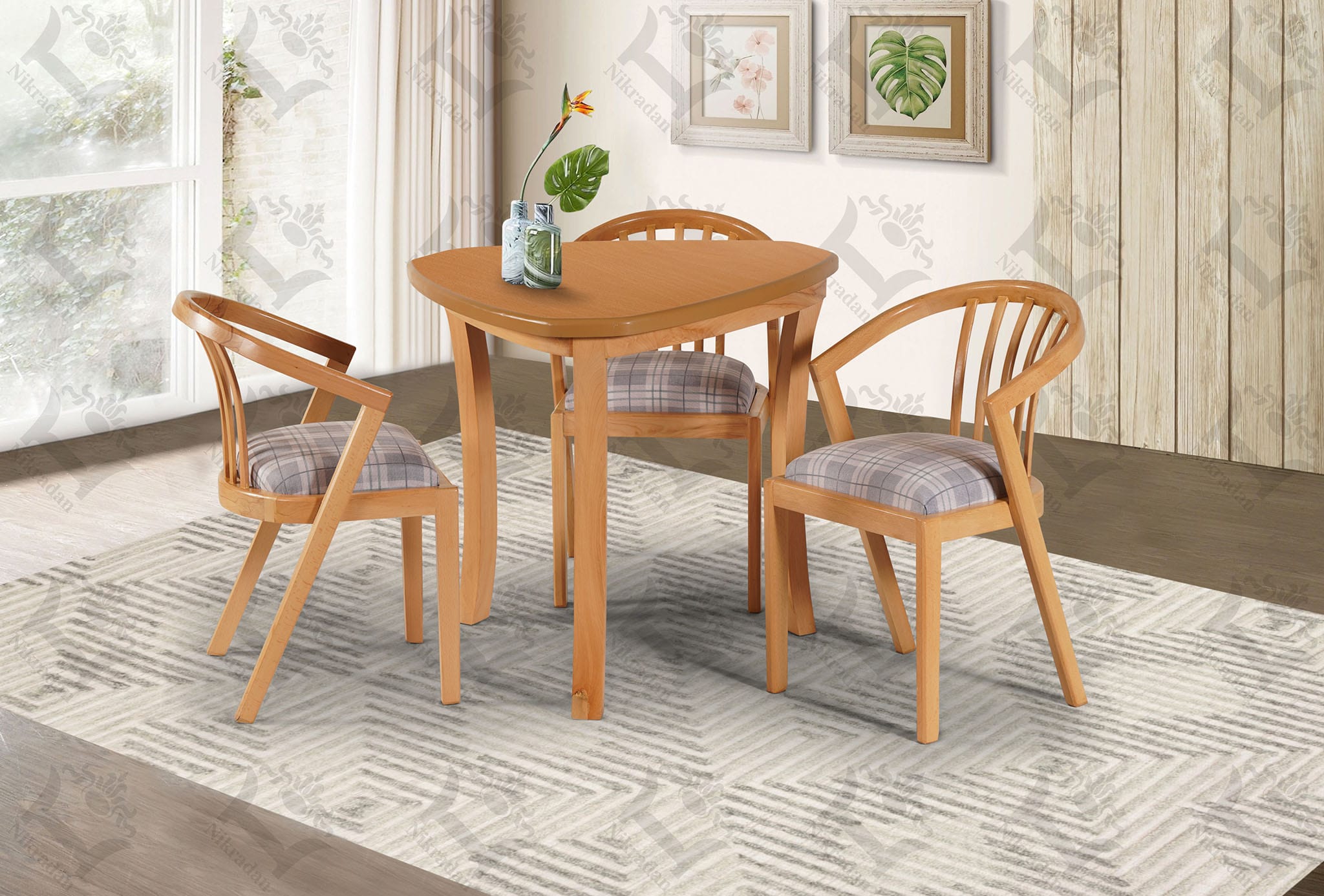 میز و صندلی ناهار خوری چهار نفره مدل سبدی