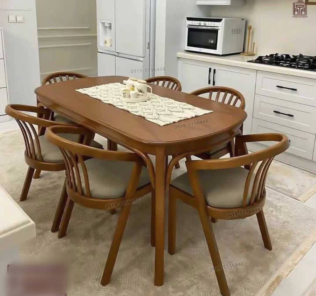 میز و صندلی ناهار خوری شش نفره مدل سبدی