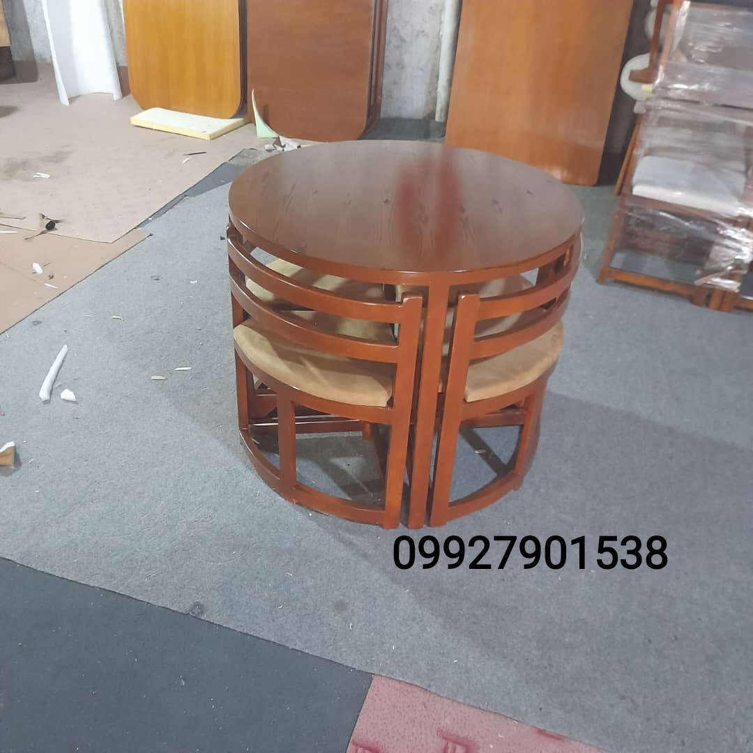 ست ناهارخوری کمجا گرد چهارنفره رنگ‌بندی ب انتخاب مشتری