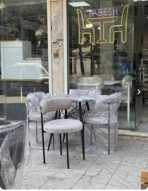 میز و صندلی ناهار خوری چهار نفره تدی فلز استاتیک کوره ای